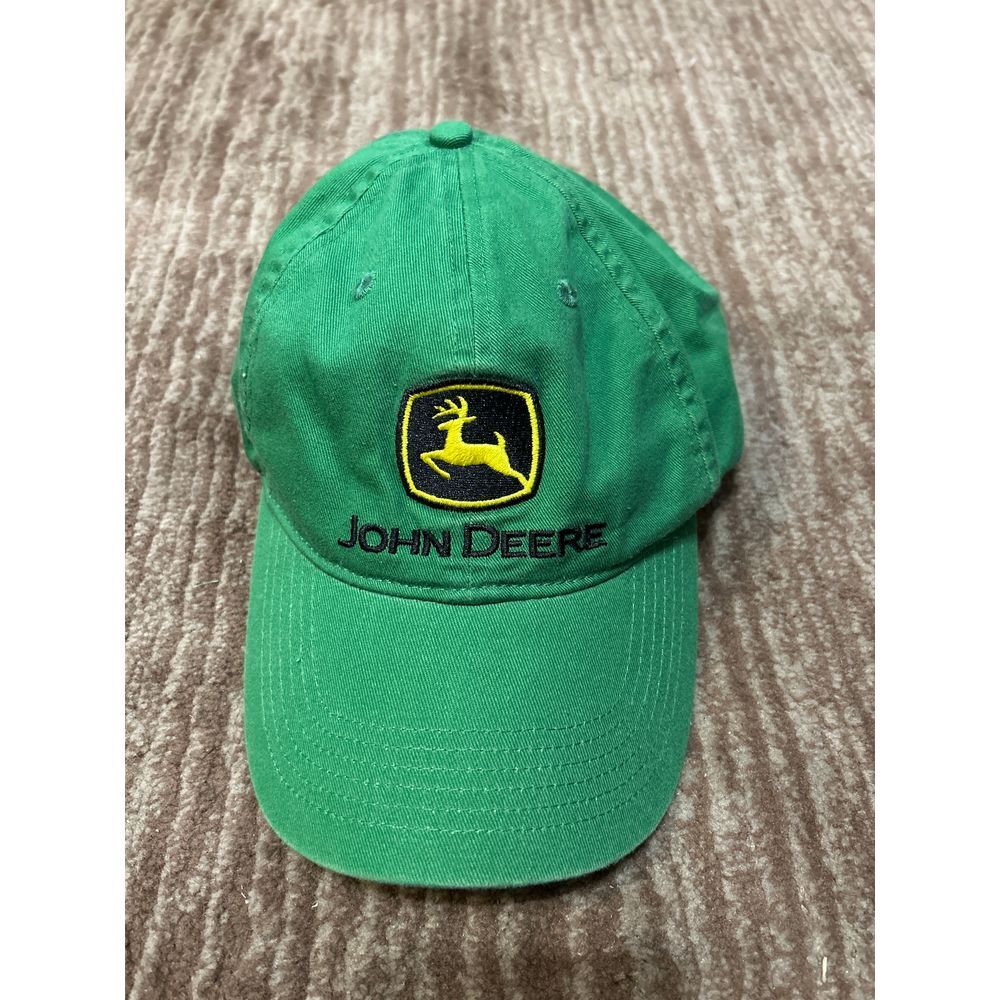 John Deere Classic Green Baseball Cap with Iconic Deer Logo Farm Equipment Hat